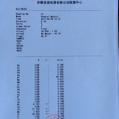 手持式光谱仪 材料分类 各种不锈钢及合金金属材料检测 元素分析 光谱仪有偿检测