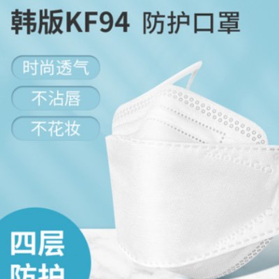 韩版KF94柳叶鱼型口罩防尘防雾霾民用口罩鱼型口罩3D防护口罩